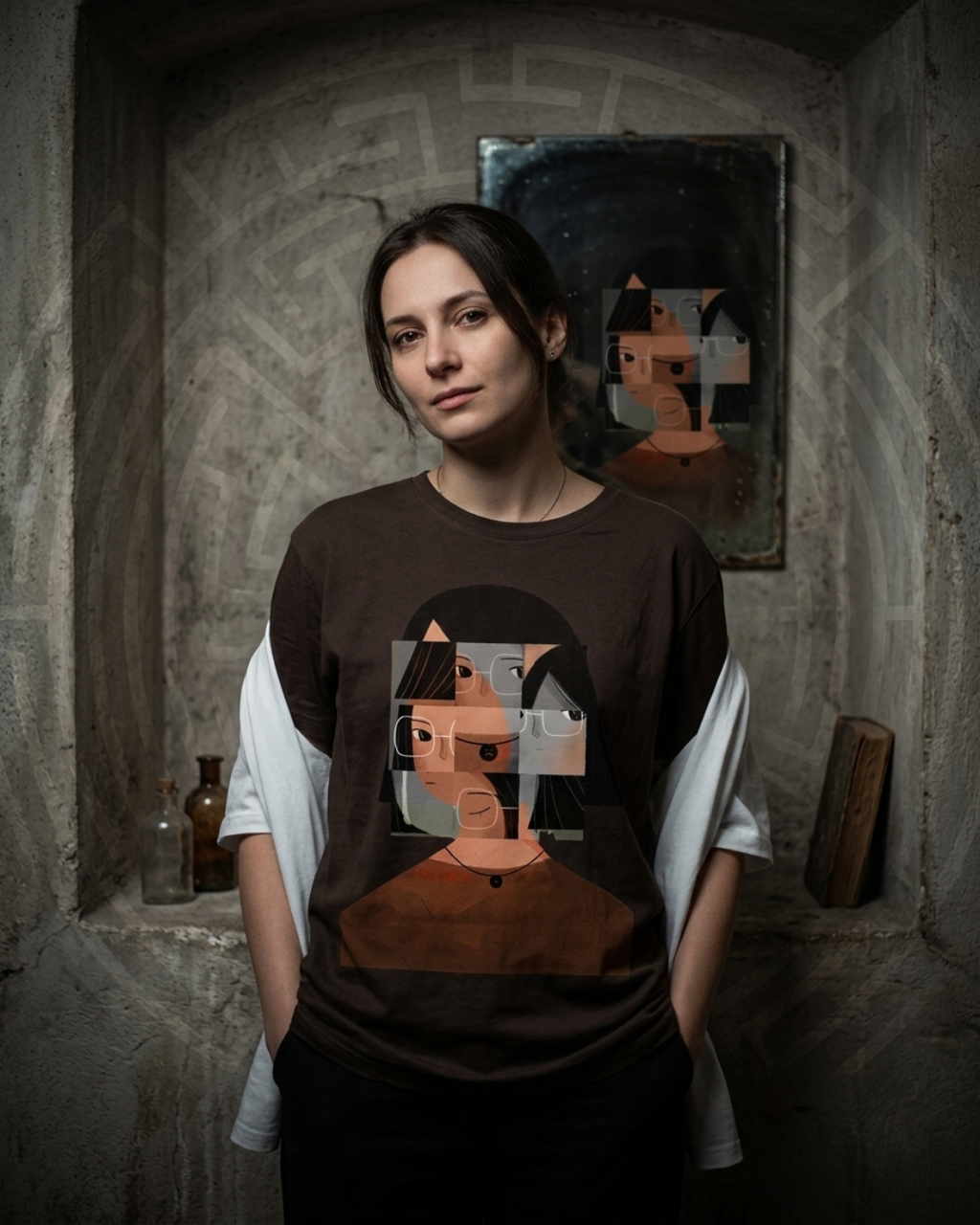 Fragmented Identity | Abstract Psychology Graphic T-Shirt | Unisex Premium Cotton Tee
