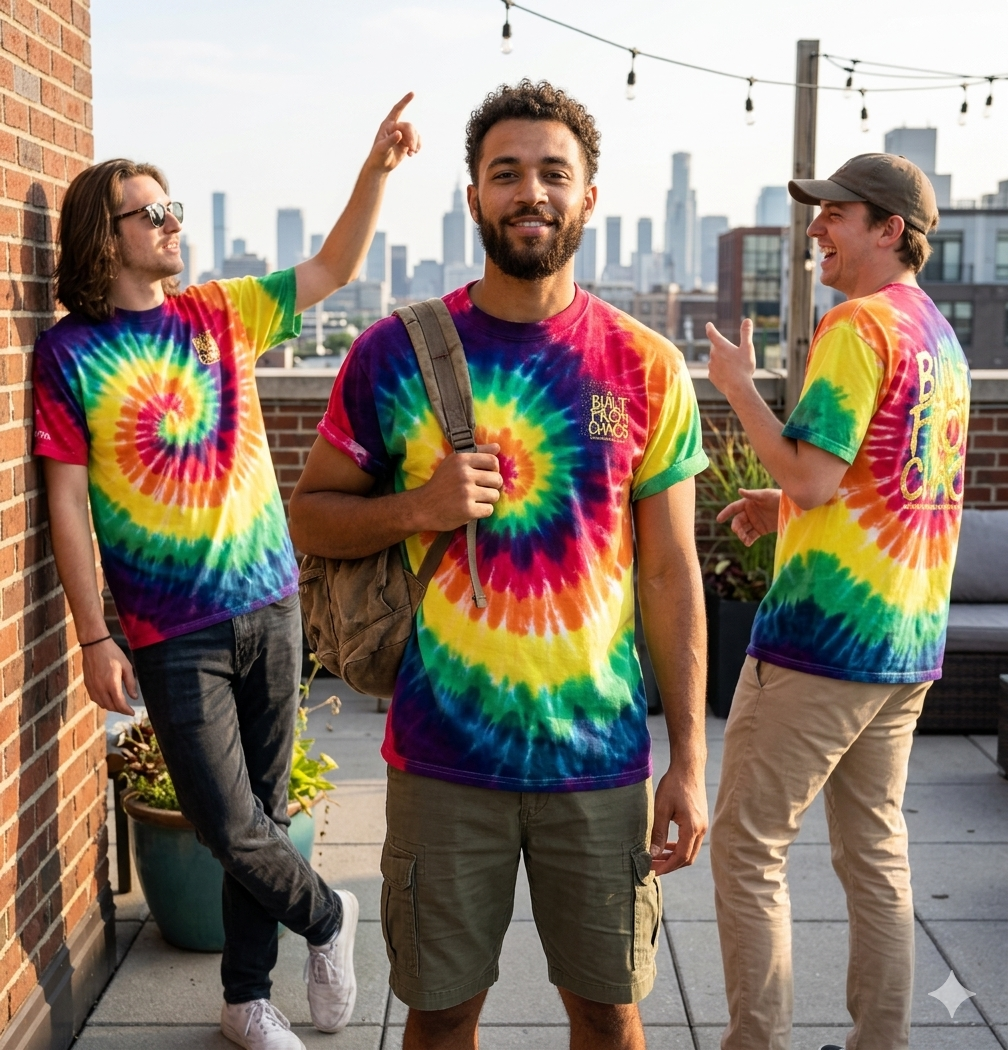Built with chaos oversized tie-dye t-shirt