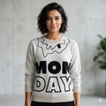 Knitted crew neck sweater