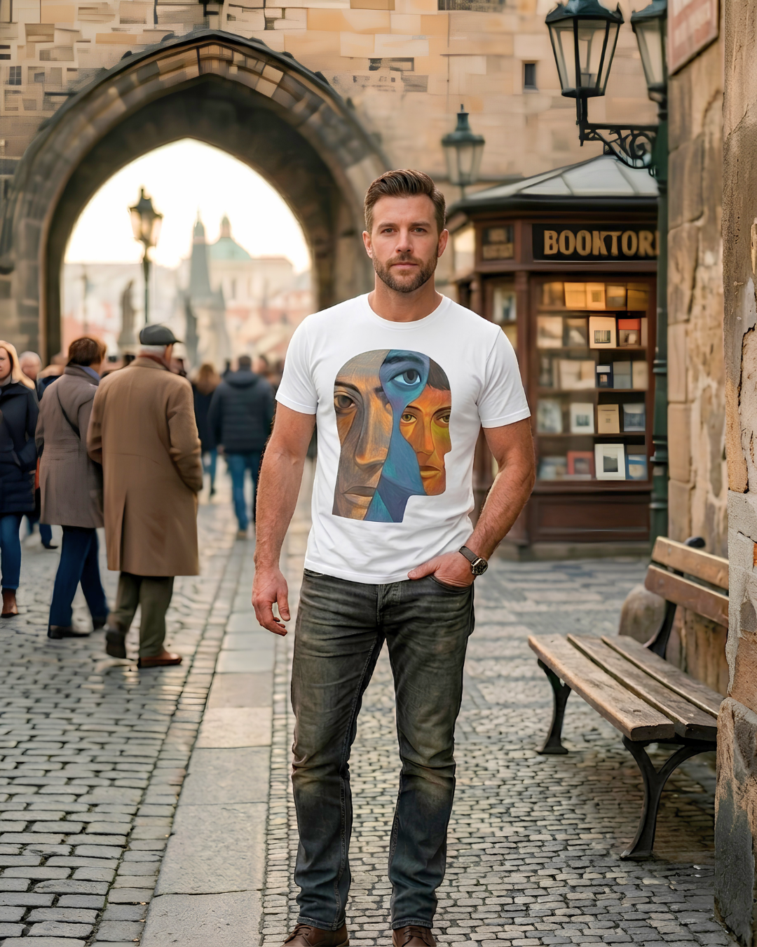 Fragmented Mind – Abstract Psychology Graphic T-Shirt